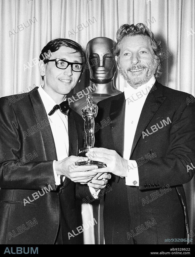 Danny Kaye and Jiri Menzel, Oscar For The Movie Closely Watched Trains, 1966.