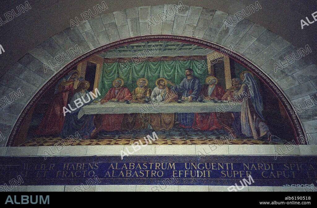 MOSAICO DE LA UNCION DE JESUS EN BETANIA.