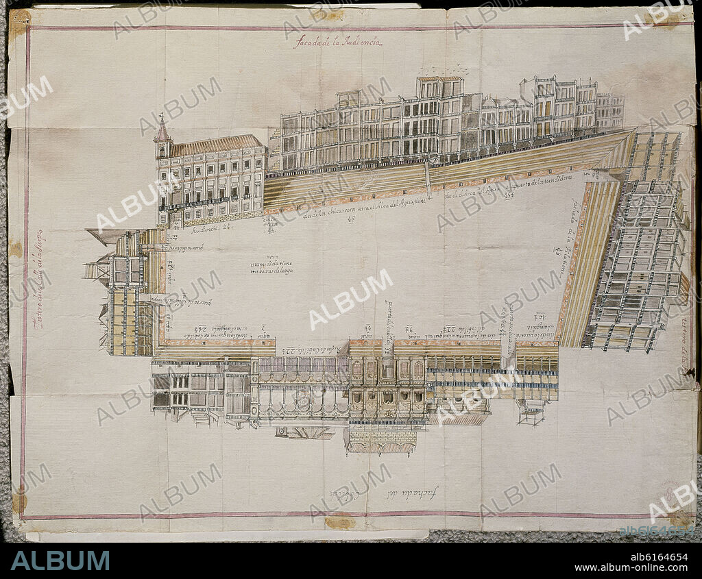 PLANO DE LA PLAZA DE SAN FRANCISCO PREPARADA CON TRIBUNAS PARA UNA CORRIDA DE TOROS - 1750 -TOMO 7.
