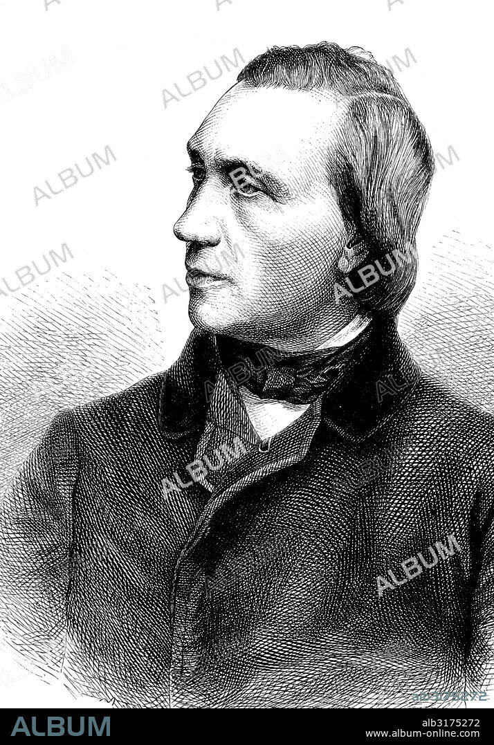 Robert franz, also known as robert franz julius knauth, 1815 - 1892, a german composer and conductor, wood engraving, 1880.