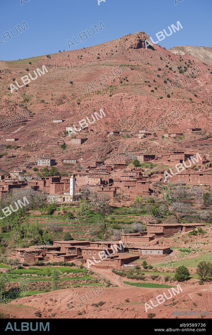 typical mountain landscape, azilal province, Atlas mountain range, morocco, africa.