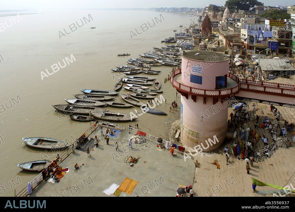 View from Jantar mantar Mansingh astronomical Observatory of  Ganga Ghat ; Varanasi ; Uttar Pradesh ; India.