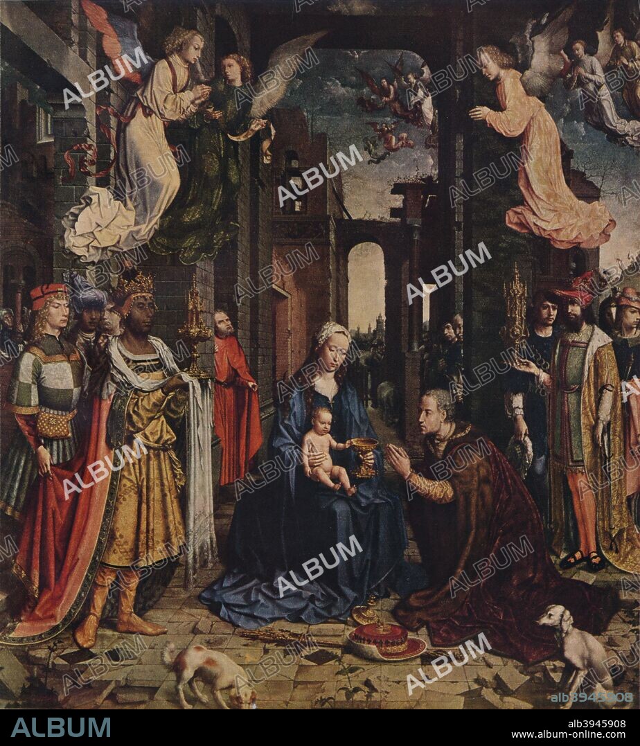 The Adoration of the Kings, c1510. Painting held in The National Gallery, London. From World-Famous Paintings edited by J. Greig Pirie [W. & G. Foyle, Ltd, London, 1938.].