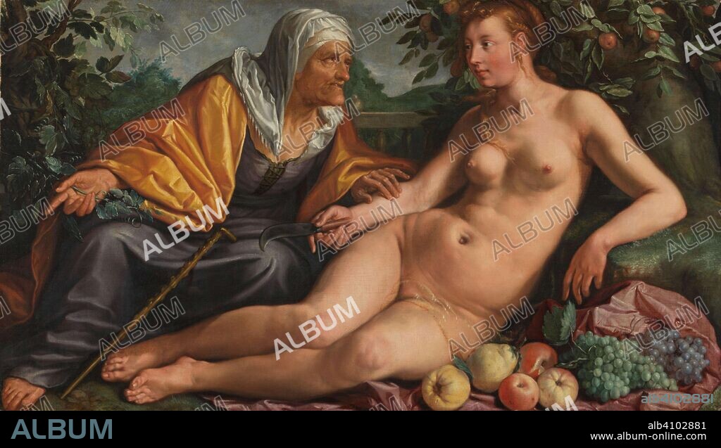 HENDRICK GOLTZIUS. Vertumnus and Pomona. Dating: 1613. Measurements: h 90 cm × w 149.5 cm.