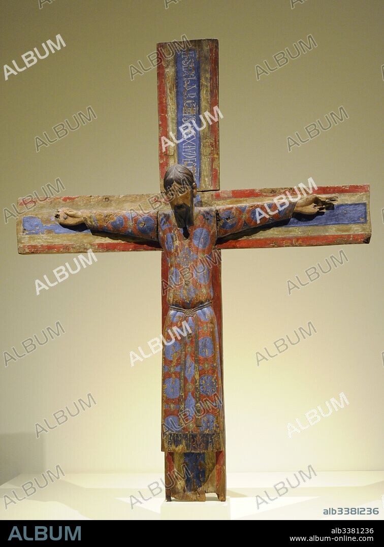 Majestad Batlló. Mediados del siglo XII. Anónimo. Probablemente procede de una Iglesia de la comarca de La Garrotxa, Cataluña. Románico. Talla de madera policromada. Museo Nacional de Arte de Cataluña. Barcelona. Cataluña. España. Batllo Majesty. Mid 12th century. Anonymous. Probably from a church of La Garrotxa comarca, Catalonia. Romanesque. Carved wood with polychromy. National Art Museum of Catalonia. Barcelona. Catalonia. Spain.