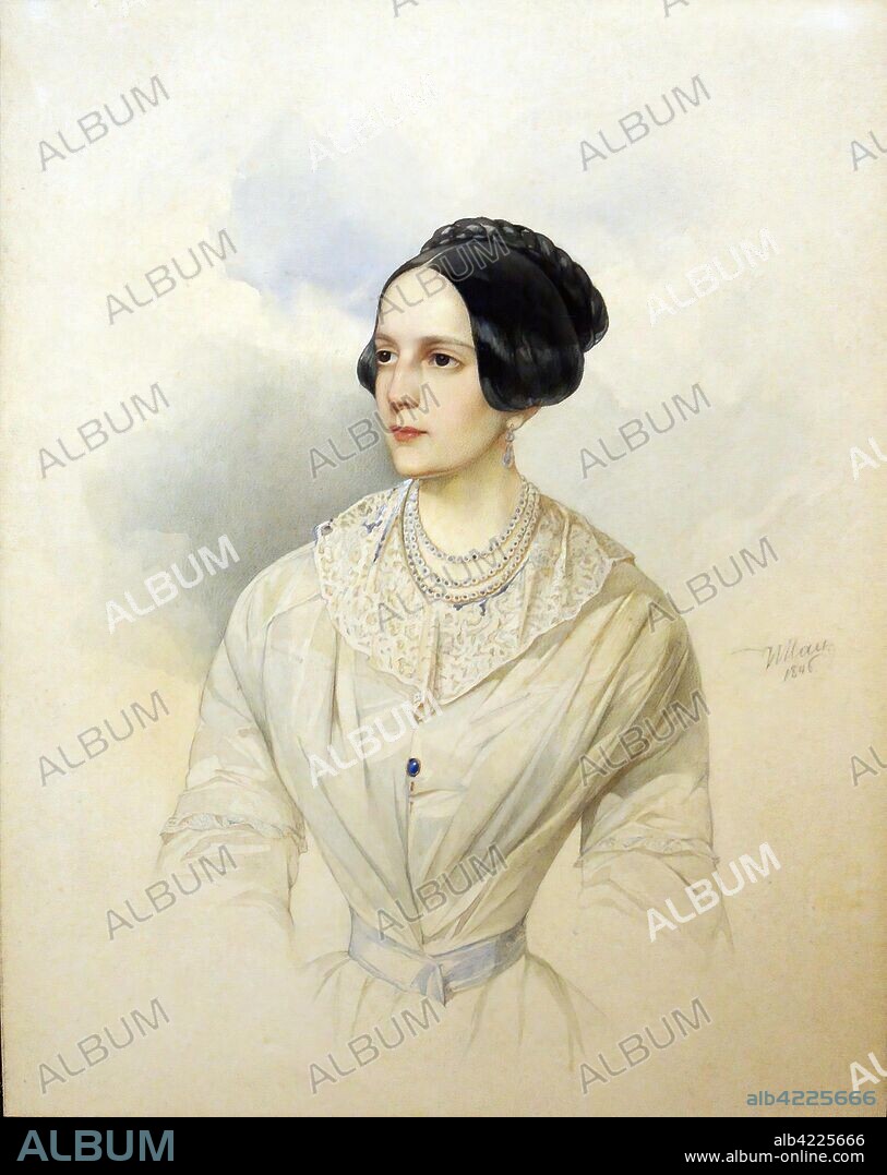 WOLDEMAR HAU. 'Portrait of a Young Lady'. Russia, 1846. Dimensions: 19x15,1 cm.