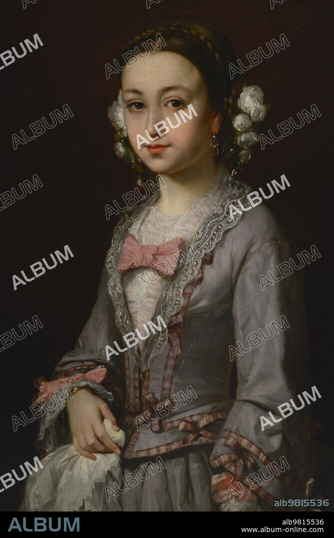 LUIS FERRANT Y LLAUSÁS (1806-1868). SPANISH PAINTER.. Luis Ferrant y Llausás (1806-1868). Pintor español. Retrato de Isabel Aragón, 1854. Oleo sobre lienzo, 79,5 x 65,8 cm. Museo del Prado. Madrid. España.