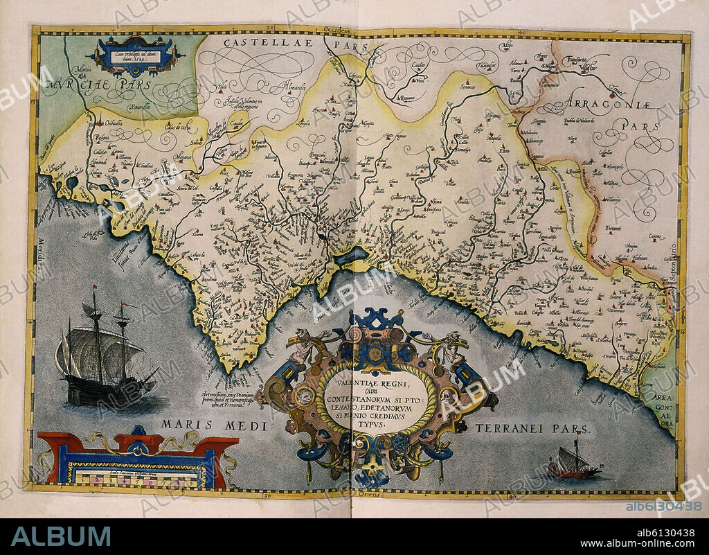 ABRAHAM ORTELIUS (1527-1598). MAPA DEL REINO DE VALENCIA EN 1584.