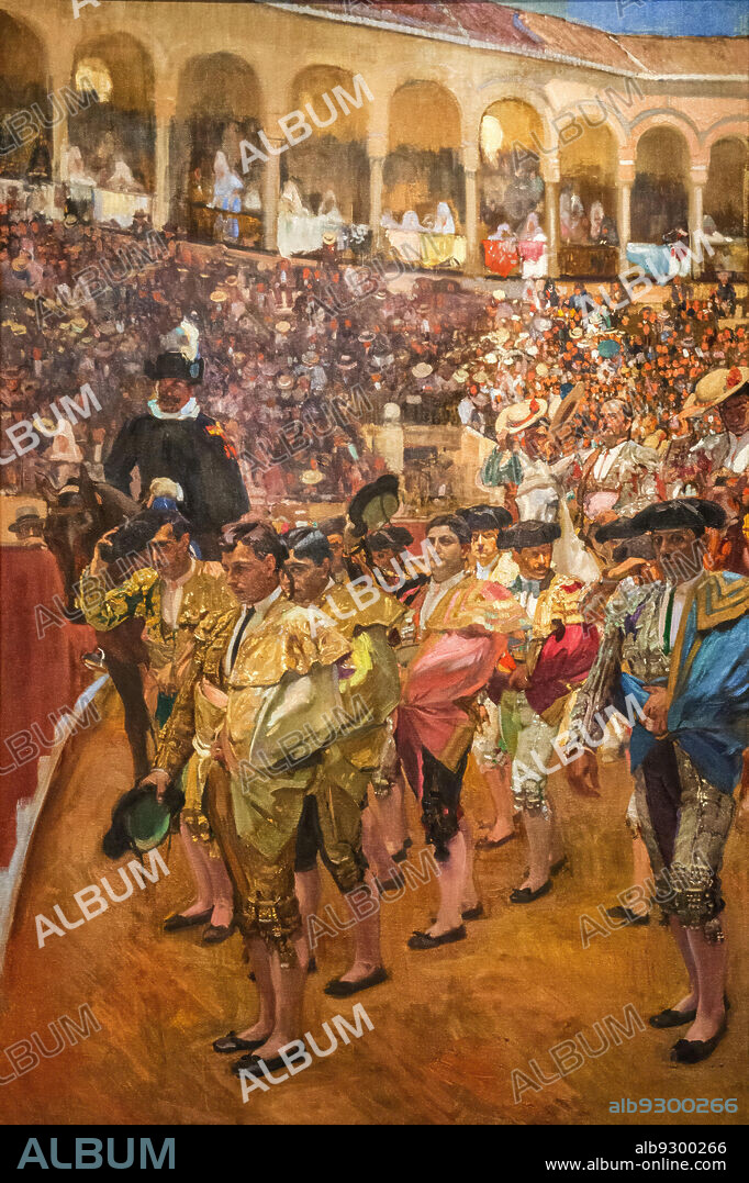 JOAQUIN SOROLLA. Joaquín Sorolla/ Sevilla. Los toreros. Series: Visión de España, 1915. Óleo sobre lienzo, 351 cm x  231 cm.