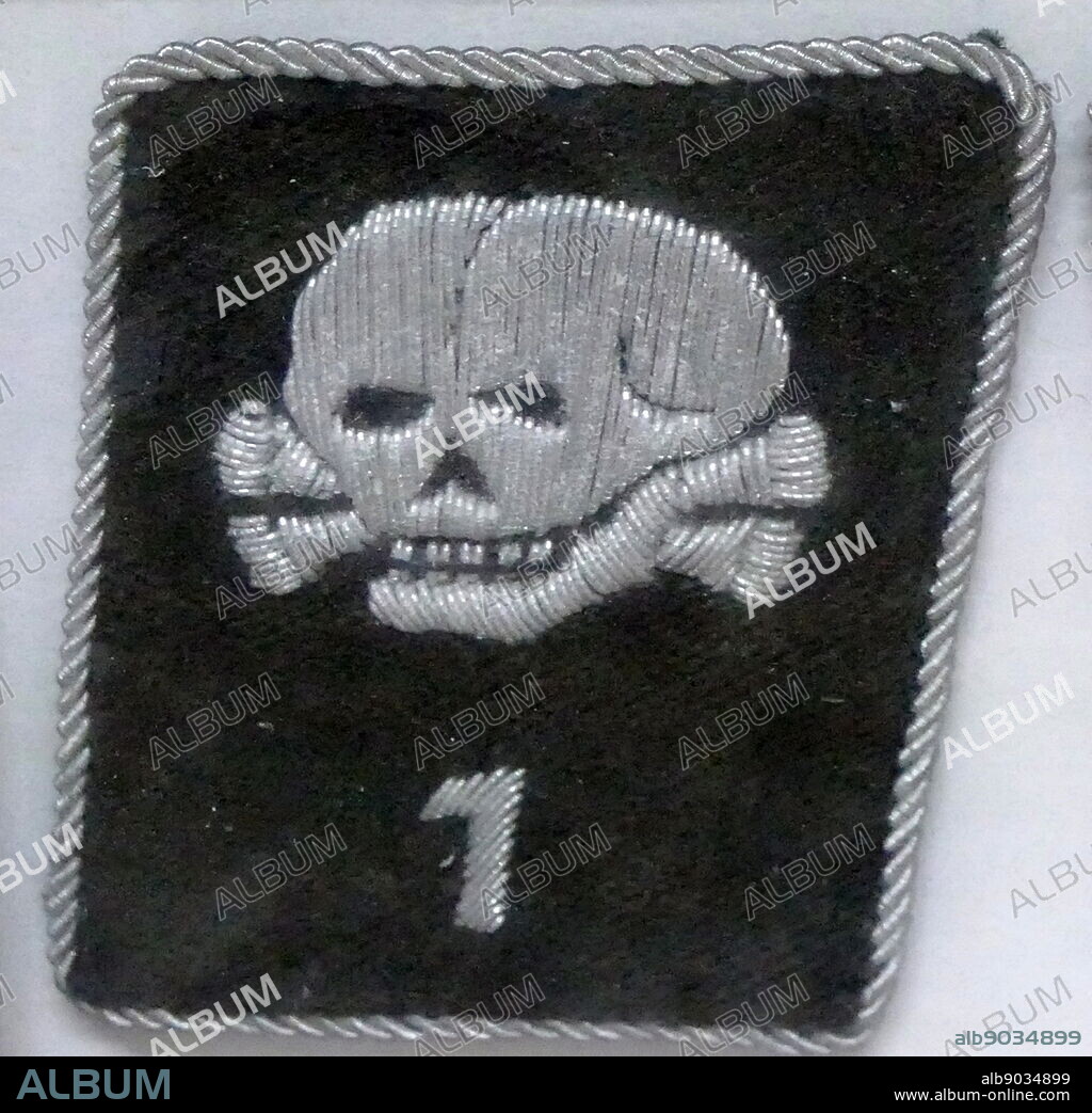 Badge worn by members of the SS-Totenkopfverbande. The SS-Totenkopfverbande, literally translated as Death's Head Units, was the SS organization responsible for administering the Nazi concentration camps and extermination camps for Nazi Germany, among similar duties.