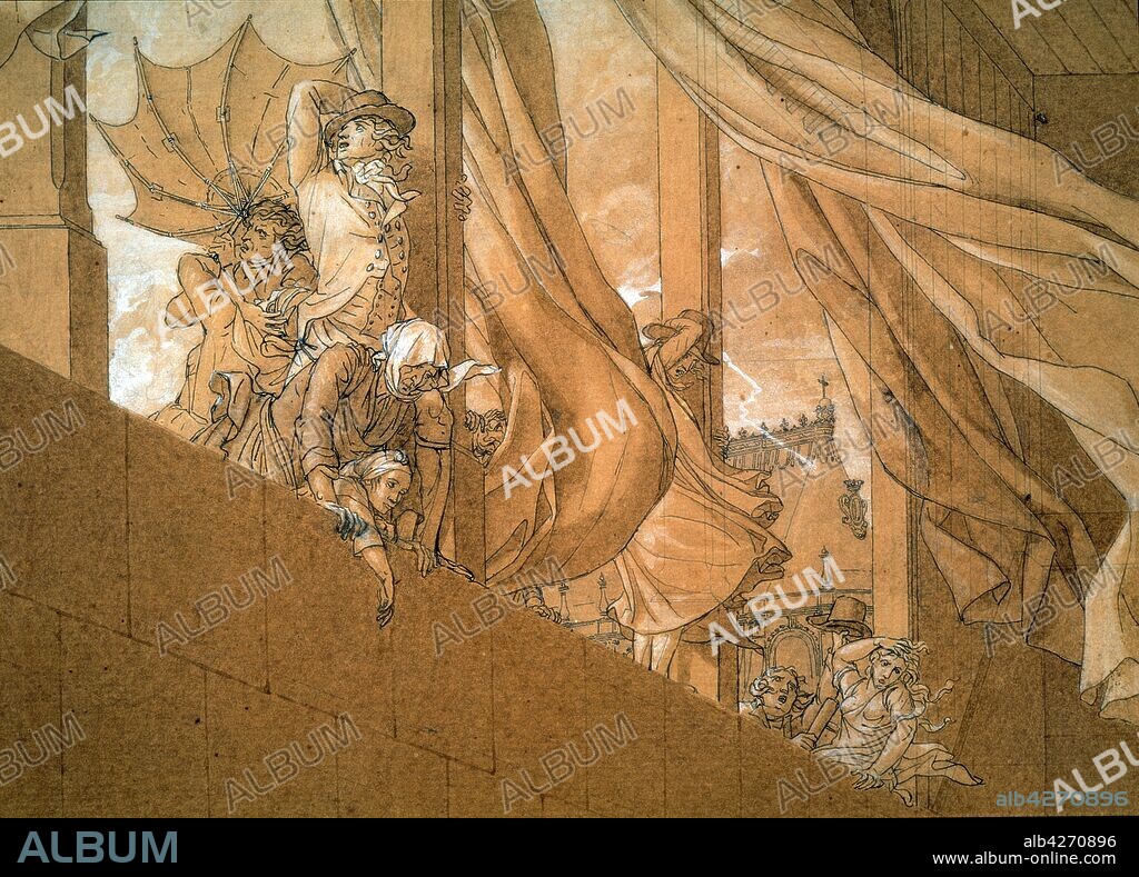 Detail from Le Serment du Jeu de paume Jacques-Louis David, 1791. The Tennis Court Oath of June 1789. This marked the founding event of the French Revolution. On 20 June 1789, the members of the French Estates-General for the Third Estate, who had begun to call themselves the National Assembly, took the Tennis Court Oath (French: Serment du Jeu de Paume), vowing "not to separate, and to reassemble wherever circumstances require, until the constitution of the kingdom is established. On the unfinished canvas, the suggested nudity under the clothes still contributes to the idealization of the scene, which David did not attend, but which he wished to hoist to the rank of a universal act. All eyes converge on Bailly, mayor of Paris, sketched on the white pencil canvas, like all the still naked figures. It is Bailly, dean of the third estate, who answers to the Marquis de Dreux-Breze, emissary of the king.