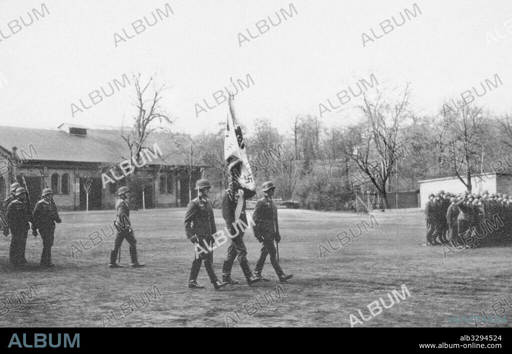 Wehrmacht Flag Parade, c1940.