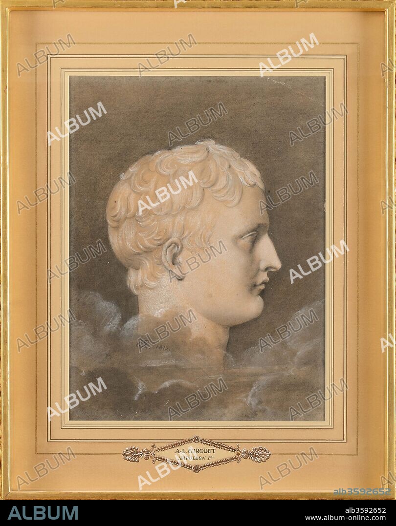 ANNE LOUIS GIRODET DE ROUCY TRIOSON. Profile of Napoléon I Bonaparte (1769-1821).