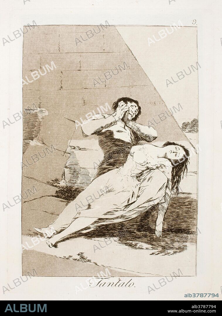 Francisco de Goya y Lucientes / 'Tantalo'. 1797 - 1799. Etching, Burnished aquatint on ivory laid paper.