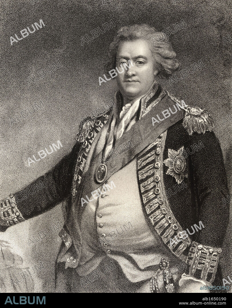 Adam Duncan 1st Viscount Duncan of Camperdown 1731 to 1804 British Admiral Commander in Chief in the North Sea 1795 to 1801 Engraved by J Andrews after J Hoppner From the book National Portrait Gallery volume II published c 1835.