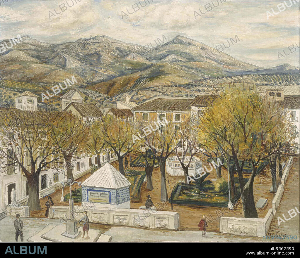 RAFAEL ZABALETA FUENTES. Rafael Zabaleta/ Plaza de Quesada, 1944. Óleo sobre lienzo. 65 x 81 cm.