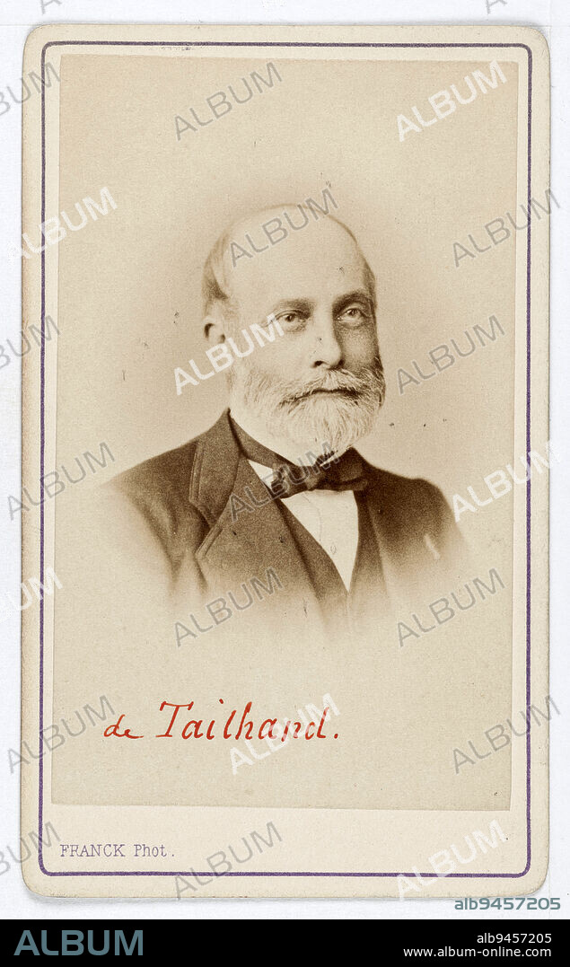Portrait of Adrien Alfred Tailhand (1810-1889), magistrate and politician., Franck (François Gobinet de Villechole, dit), Photographer, Between 1860 and 1890, 2nd half of the 19th century, Photography, Graphic arts, Photography, Albumen paper print, Dimensions - Work: Height: 9 cm, Width: 5.5 cm, Dimensions: Height: 10.5 cm, Width: 6.3 cm.