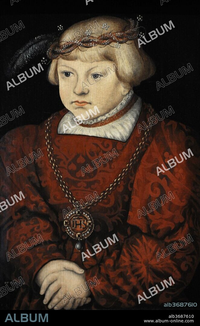 Hans Cranach (h. 1513-1537). Pintor alemán. Retrato de un príncipe, 1529. Madera de roble. Museo Wallraf-Richartz. Colonia. Alemania.