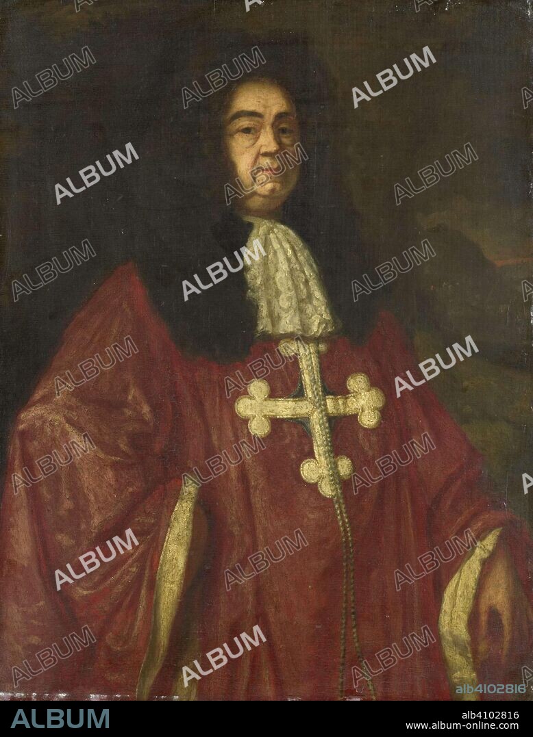 SIMON RUYS. Portrait of Johannes Camprich van Cronefelt, Knight of the Order of St. Maurice and St. Lazarus, Imperial German Ambassador to The Hague. Dating: 1679 - 1687. Measurements: h 36 cm × w 27.5 cm × t 1.0 cm; d 6.5 cm.