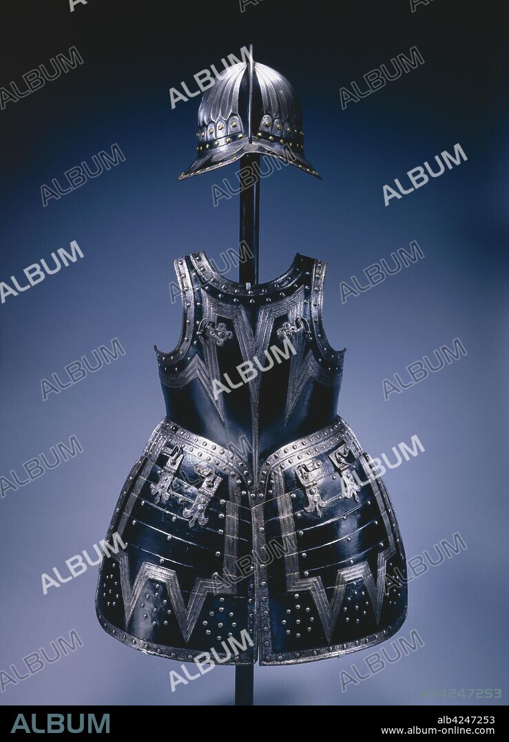 Pikeman’s Armor, c. 1620-1630. Netherlands, Dutch or Flemish, 17th century. Steel with brass rivets and black paint.