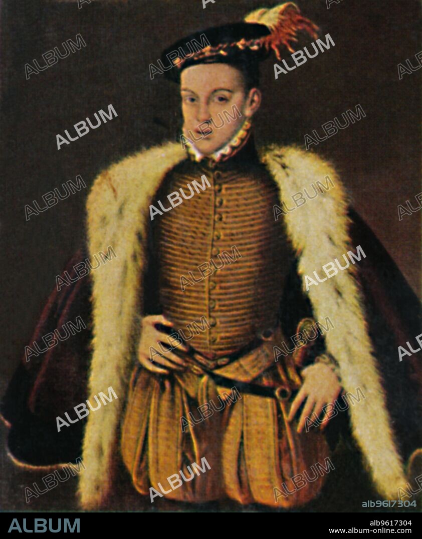 'Don Carlos 1545-1568'.1934. Carlos, Prince of Asturias, also known as Don Carlos (1545-1568), was the eldest son and heir-apparent of King Philip II of Spain. From "Die Großen der Weltgeschichte". [Eckstein-Halpaus, Dresden, 1934].
