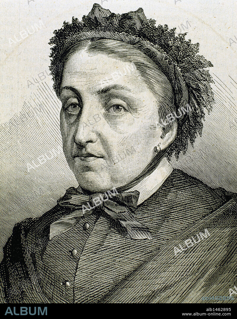 FERNAN CABALLERO (Cecilia Böhl de Faber y Larrea) (1796-1879). Escritora española. Grabado.