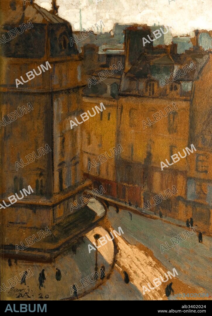 ANTONI VILA ARRUFAT y ANTONI VILA I ARRUFAT. Antoni Vila i Arrufat / "Rue de Notre Dame des Champs", 1920, Pintura (óleo sobre cartón), 64 x 47 cm.