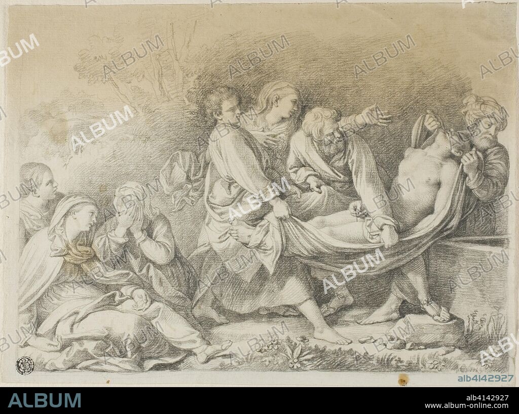 Entombment. Michael Kock (Austrian, 1760-1825); or after Annibale Carracci (Italian, 1560-1609). Date: 1792. Dimensions: 214 × 287 mm. Black chalk on ivory laid paper, tipped onto ivory laid paper. Origin: Austria.