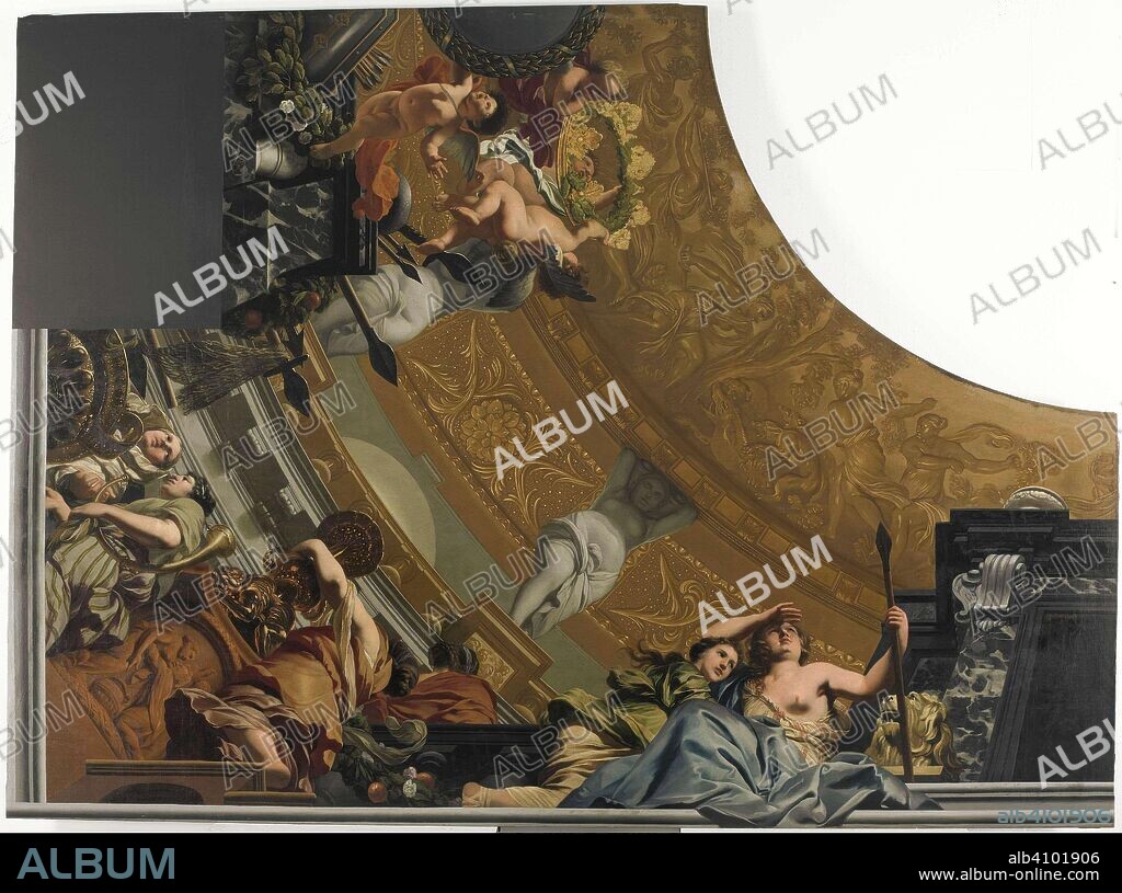 GERARD DE LAIRESSE. Part (lower left) of a ceiling painting with Diana and her companions as main performance. Dating: c. 1676 - c. 1682. Measurements: h 290.5 cm × w 394.5 cm × d 4 cm × w 60 kg.