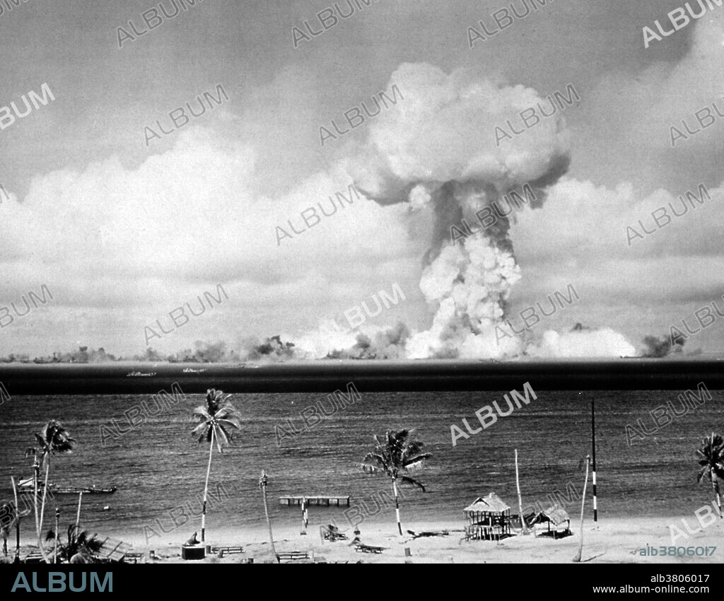 Crossroads Able, a 23-kiloton air-deployed nuclear weapon detonated on July 1, 1946. This bomb used, and consumed, the infamous Demon core that took the lives of two scientists in two separate criticality accidents. Operation Crossroads was a series of nuclear weapon tests conducted by the United States at Bikini Atoll in mid-1946. It was the first test of a nuclear weapon after the Trinity nuclear test in July 1945, and the first detonation of any nuclear device following the Fat Man detonation on August 9, 1945. Its purpose was to investigate the effect of nuclear weapons on naval ships. Crossroads consisted of two detonations, each with a yield of 23 kilotons of TNT. Able was detonated at an altitude of 520 feet on July 1, 1946; Baker was detonated 90 feet underwater on July 25, 1946.
