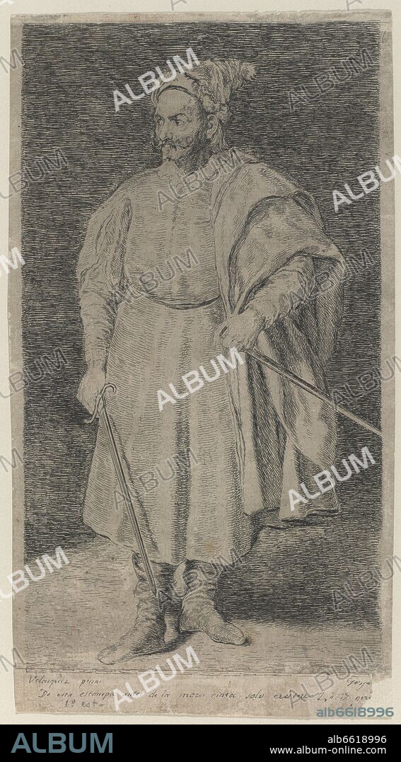 FRANCISCO DE GOYA. COPIA DE BARBARROJA DE VELAZQUEZ - 1778 - GRABADO - AGUAFUERTE AGUATINTA RULETA Y BURIL.