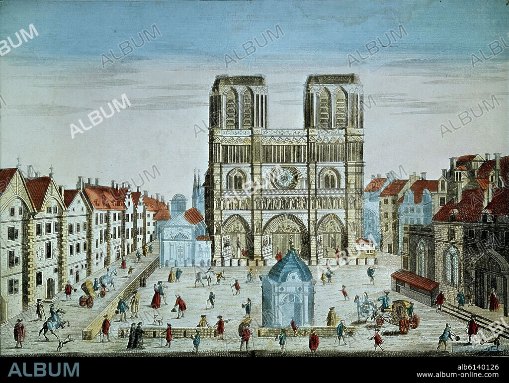 GRABADO-NOTRE DAME DE PARIS- S XIX.