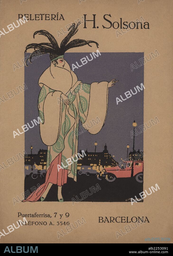 España. Barcelona. Portada del catálogo de Peletería H. Solsona. Año 1917.