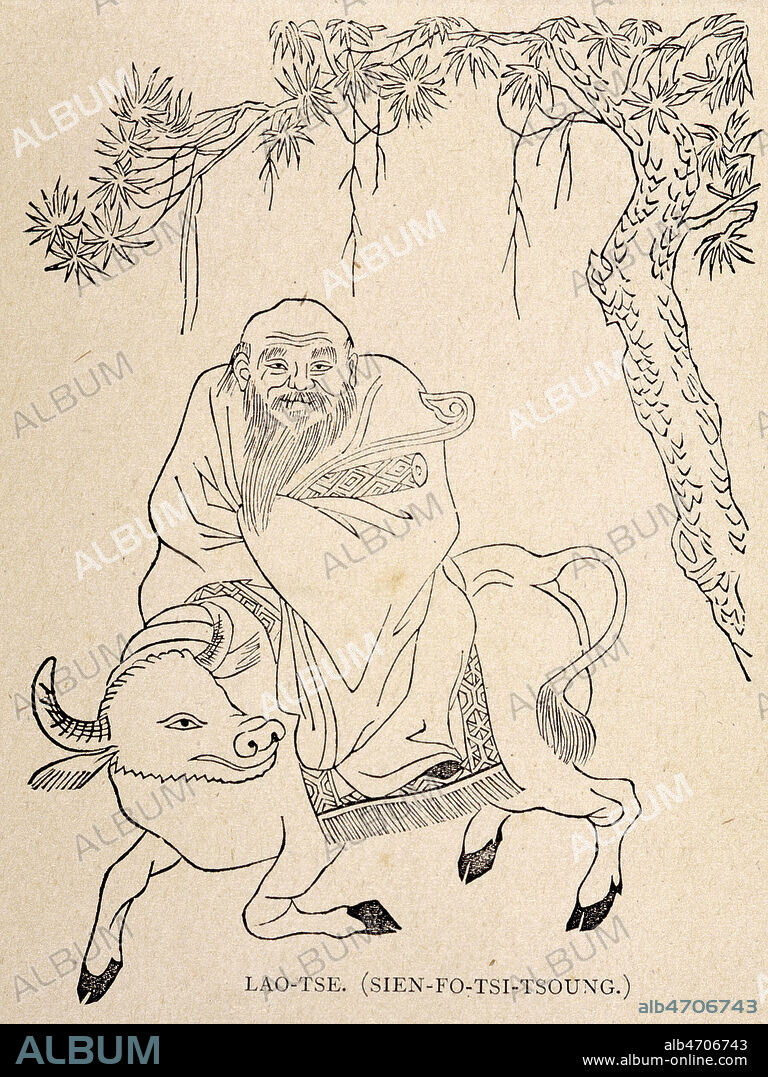 LAO-TSE. Illustration tiree de l'ouvrage 'Peking, histoire et description' publie en 1900 par Mgr FAVIER. Credit : Collection KHARBINE-TAPABOR.