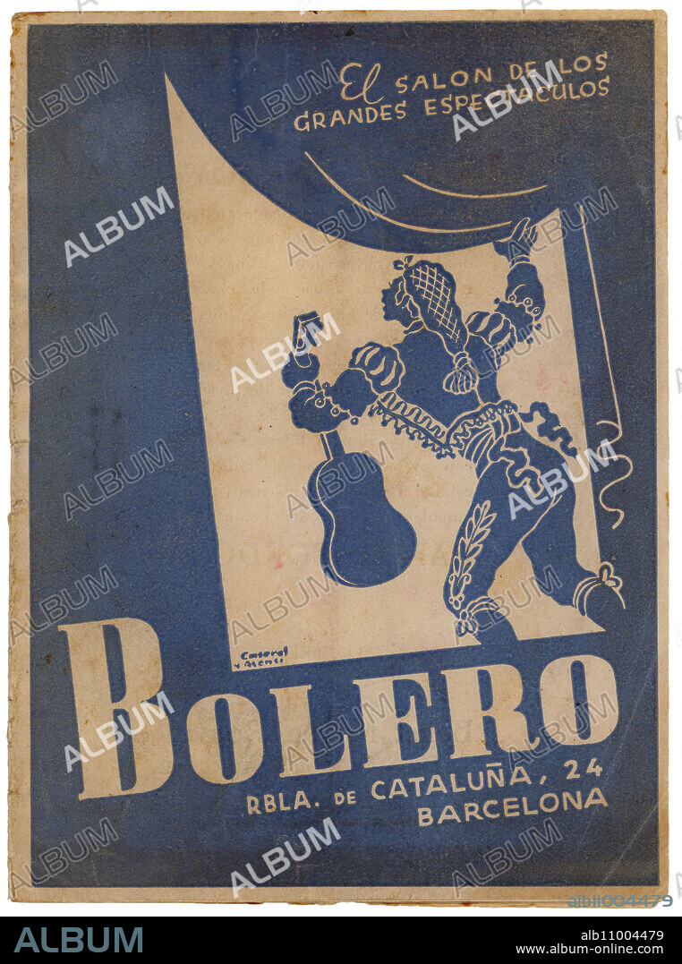 España. Barcelona. Programa de espectáculos del Salón de fiestas Bolero. Año 1952.