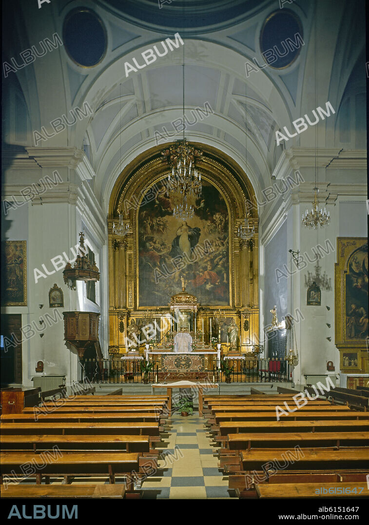 INTERIOR-IGLESIA BARROCA S XVII-1656-VISTA DEL RETABLO MAYOR-INMACULADA.