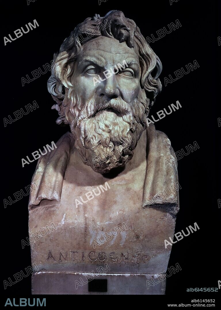 BUSTO DE ANTISTENES FILOSOFO GRIEGO (444-365 AC).