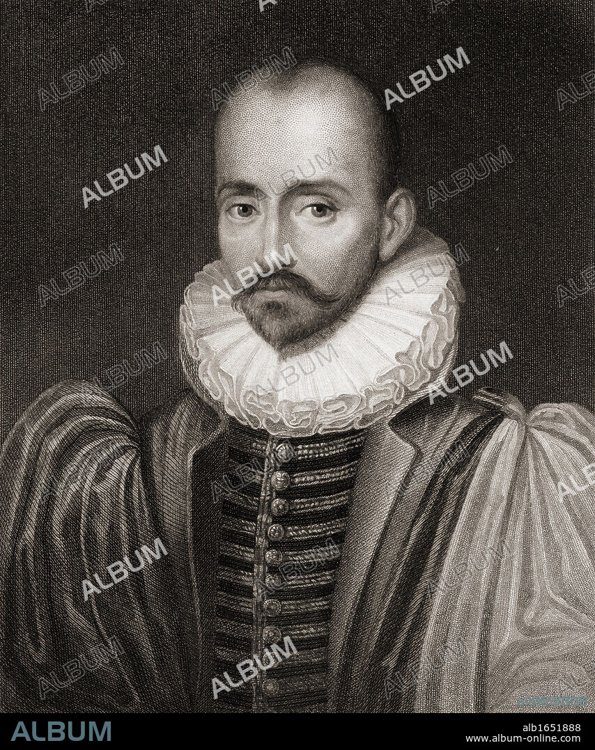 Michel Eyquem de Montaigne 1533-1592. French writer. From the book 'Gallery of Portraits' published London 1833.