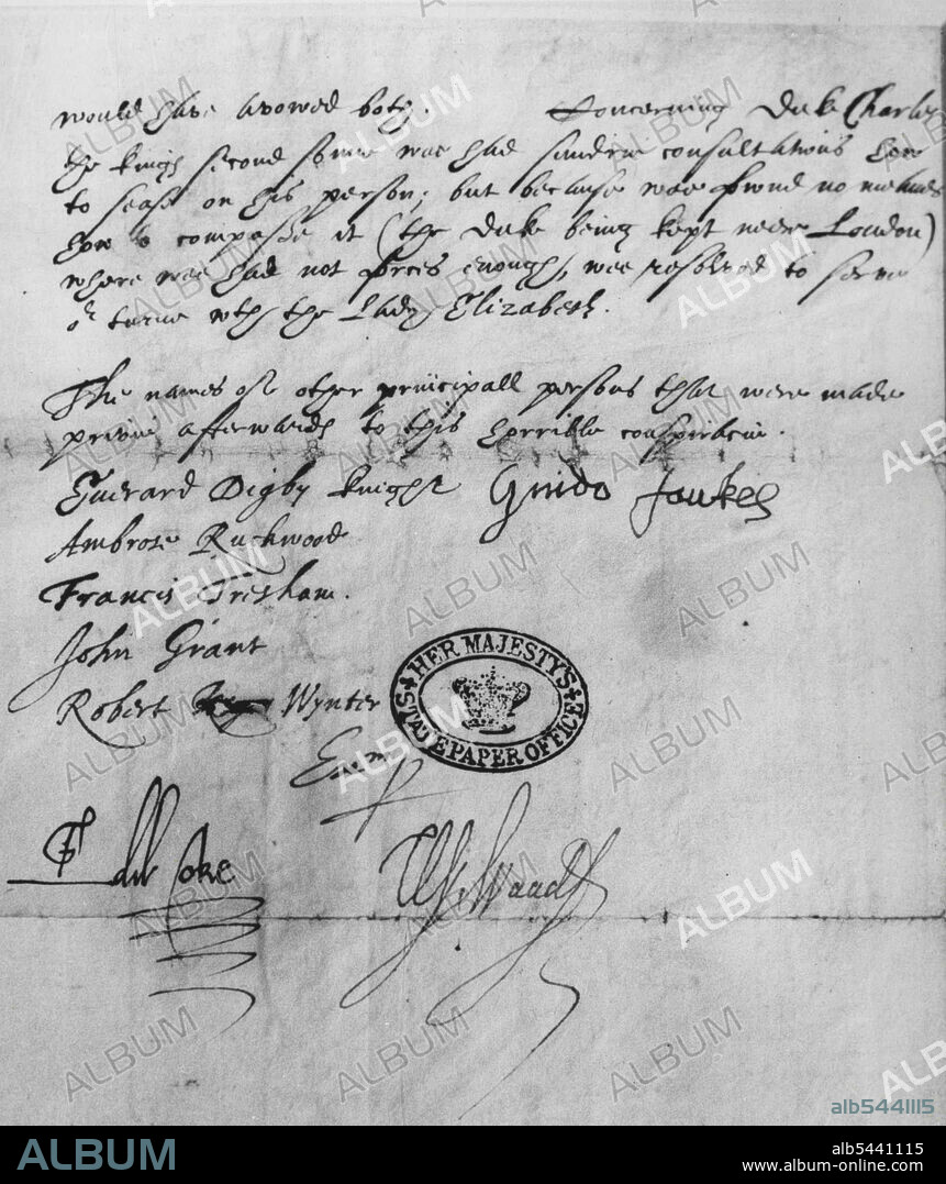 Illegible But Valuable-- Several centuries later, the signature of Guy Fawkes attests to the treatment he went through after the discovery of the "Gunpowder Plot" in 1606. Above it is a statement in which Fawkes admitted his part in the plot to blow up the Parliament, Following the discovery of the conspiracy. The signature is believed to have been affixed after torture, reads the label. April 15, 1947. (Photo by Wide World Photos).