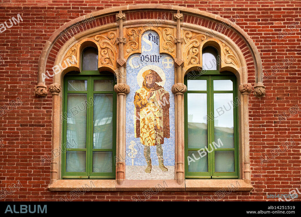 Recinto Modernista de Sant Pau, Art Nouveau, by Lluís Domènech i Montaner, Hospital de la Santa Creu i Sant Pau, World Heritage by UNESCO, Barcelona, Catalonia, Spain, Europe.