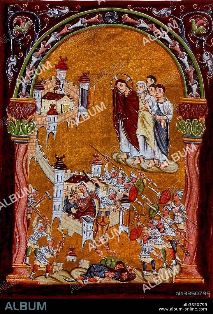 ANONYMOUS. The First Crusade. The capture of Jerusalem (From the Gospels of Otto III).