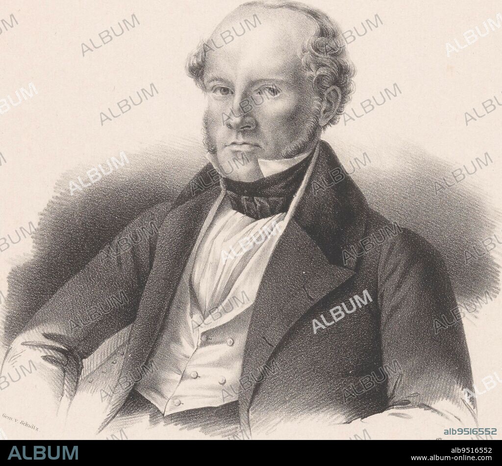 Portrait of Wilhelm Eduard Albrecht, Emil Krafft, after Schultz, 1830 - 1899, Portrait of Wilhelm Eduard Albrecht. In the lower margin his name., print maker: Emil Krafft, (mentioned on object), after: Schultz, (mentioned on object), printer: Königliches Lithographisches Institut, (mentioned on object), Berlin, 1830 - 1899, paper, h 246 mm × w 202 mm.