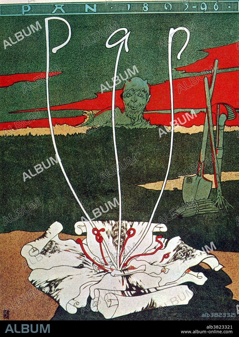 Josef Kaspar Sattler (July 20, 1867 - May 12, 1931) was a German painter, draftsman and engraver, associated with the Jugendstil movement and member of the Saint-LÃ©onard circle. His illustration for the launch of the art magazine Pan is reproduced in The Masters of the Poster. Pan was an arts and literary magazine co-founded by Richard Dehmel and published from 1895 to 1900 in Berlin. Pan played an important role in the development of Art Nouveau in Germany. The magazine printed a number of illustrations by both well-known and unknown young artists. Among the best-known artists who contributed to the periodical were Franz von Stuck, FÃ©lix Vallotton, and Thomas Theodor Heine.