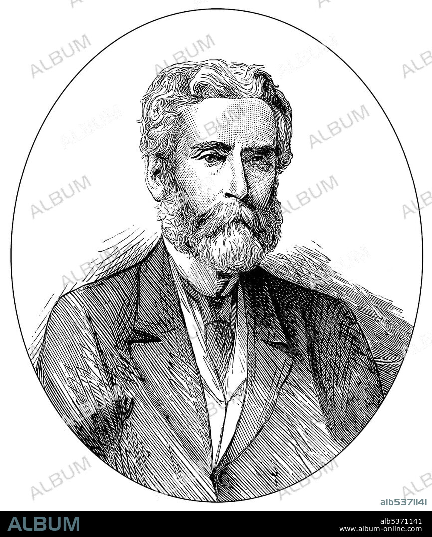Historical drawing, US-American history, 19th century, portrait of John Lothrop Motley, 1814 - 1877, an American diplomat and historical writer