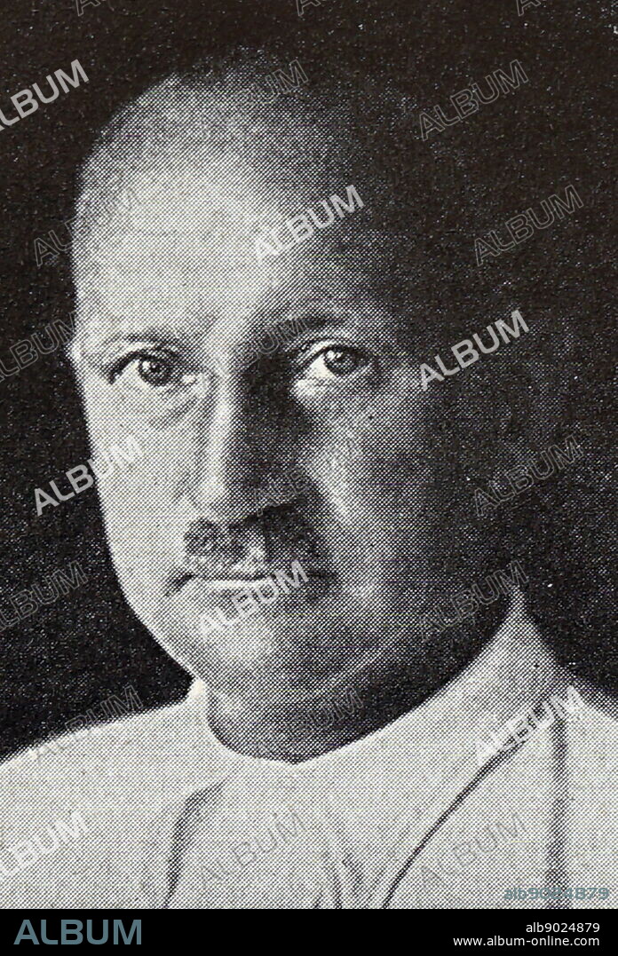 Photograph of Dr. Carl Diem (1882 - 1962) was a German sports administrator, Secretary General of the Organizing Committee of the Berlin Olympic Games, the chief organizer of the 1936 Olympic Summer Games. He was also the man who created the tradition of the Olympic torch relay. 20th century.