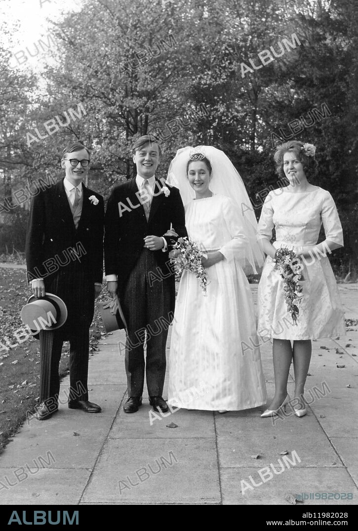 Kenneth Clarke : born 2 July 1940 , British politician ; seen here marrying Gillian Edwards with the Bestman John Selwyn Gummer. 7 November 1964.