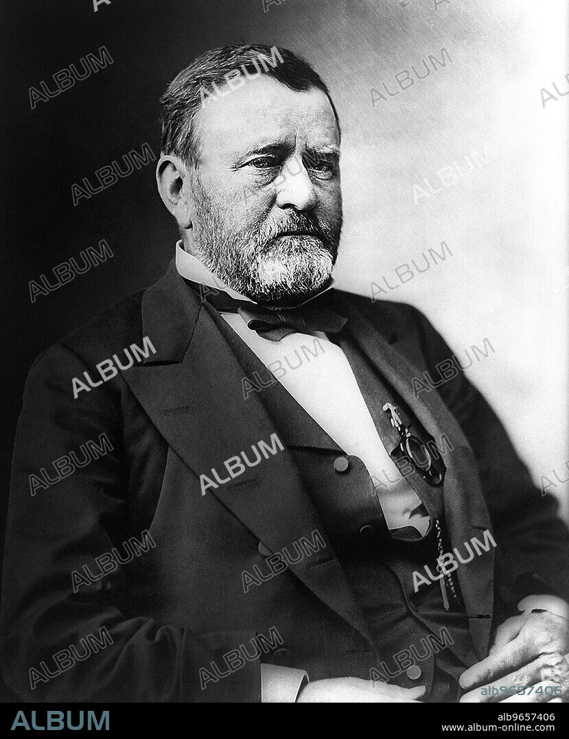 Ulysses S. Grant (1822-85), 18th President of the United States 1869-77, General of Union Army during American Civil War, Seated Portrait, Photograph by Mathew B. Brady, Brady-Handy Collection, 1870's.