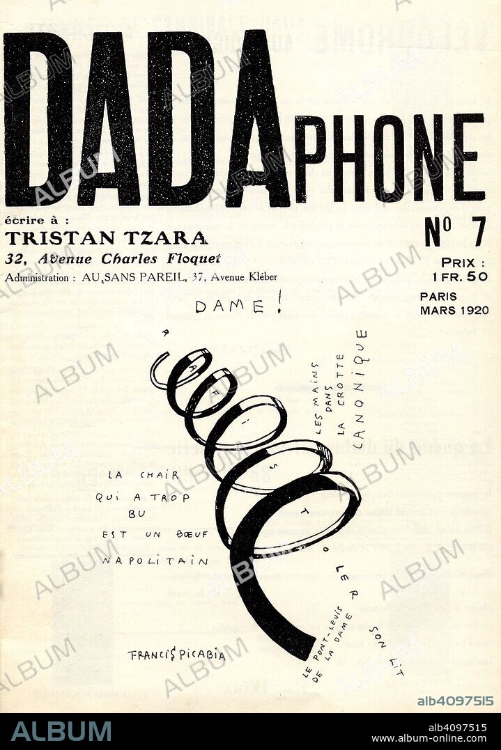FRANCIS PICABIA. Dadaphone, Paris, March, 1920.