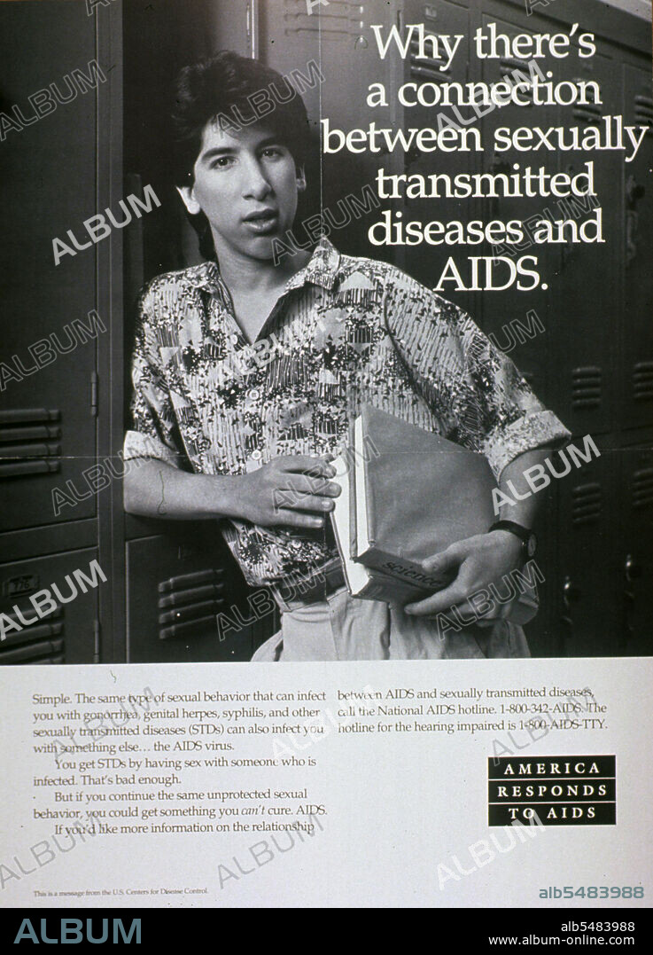 1980s AiDS Poster - Why there's a connection between sexually transmitted diseases and AIDS.