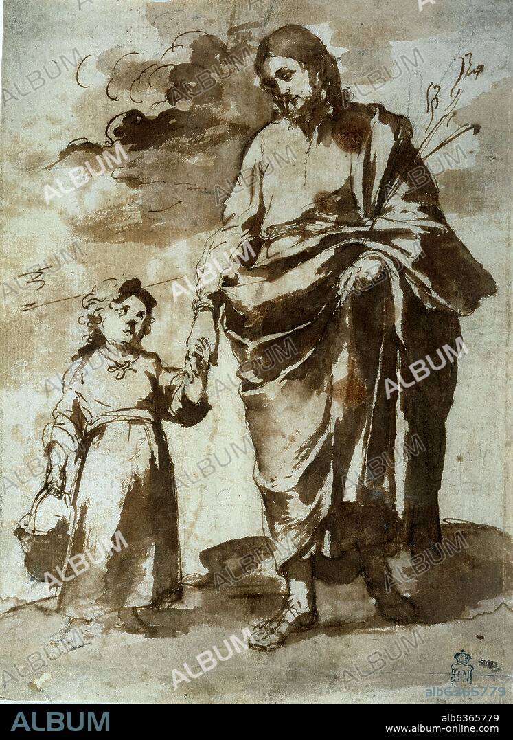 BARTOLOMÉ ESTEBAN MURILLO. SAN JOSE Y EL NIÑO - SIGLO XVII.